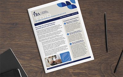 TRIB newsletter on a desk