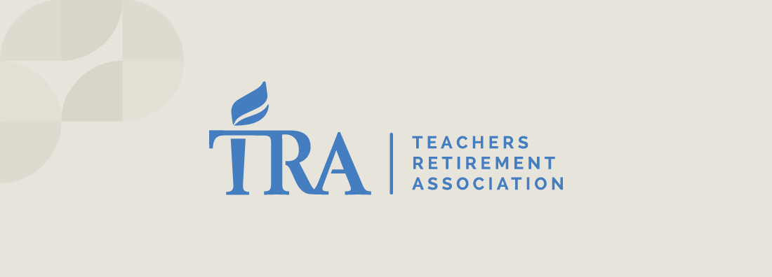 TRA logo with background pattern